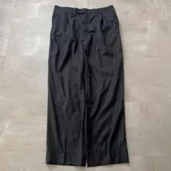 90s2タックワイドスラックスチャコールグレーW35相当ワイドストレート極太古着