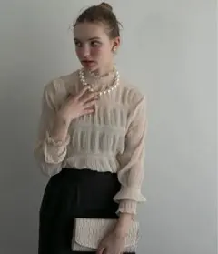 【BONLECILLnoir】ブラウス　アイボリー