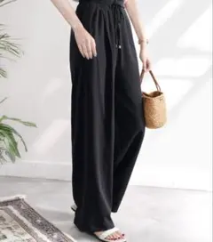 Classical Elf イージーパンツ 黒 L ワイドパンツ　ウエストゴム