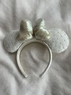 ディズニー ミニー カチューシャ キルティング ホワイト