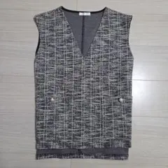 Vネック ノースリーブベスト Mサイズ