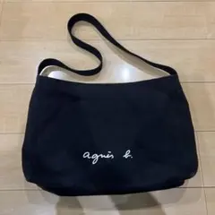 agnes b. ブラックショルダーバッグ 大容量