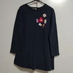 ZARA長袖トレーナー　ネイビー　レディース