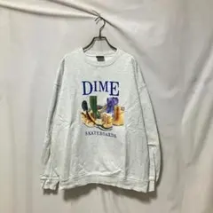 Dime ロゴ　ブーツデザイン　裏起毛スウェット　グレーのサムネイル