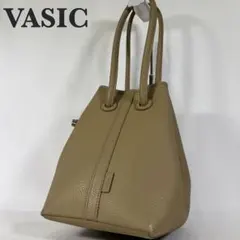 美品 VASIC BOND ショルダーバッグ 肩掛け ボンド 巾着型 ベージュ