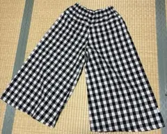 ハンドメイド　ワイドパンツ　チェック