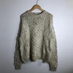 アイボリー ケーブルニットセーター ヴィンテージ
