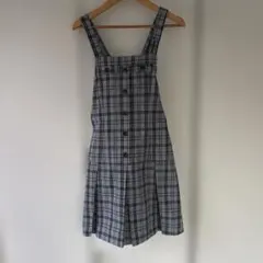 ジェニィラブ　グレー系チェック ジャンバースカート 140cm