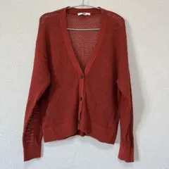 UNIQLO メッシュショートカーディガン 赤 レディース Ｌ　春夏