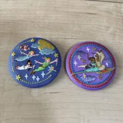 ディズニー　刺繍缶バッジ　２個セット