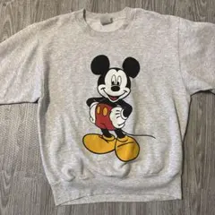 90s Disney ミッキーマウス スウェット グレー ヴィンテージ風