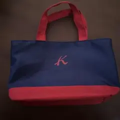 ネイビー レッド トートバッグ