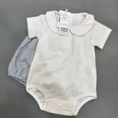 タグ付新品　プティマイン 半袖ロンパース＋パンツセット