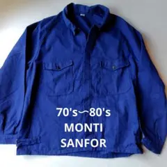 70s~80s モンティ SANFOR コットン ワークジャケット ネイビーのサムネイル