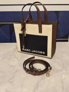 新品　MARC JACOBS トートバッグ アイボリー/ブラック　グラインドミニ