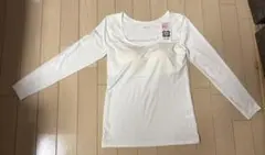 UNIQLO ヒートテック ブラUネックT 八分袖 オフホワイト Sのサムネイル