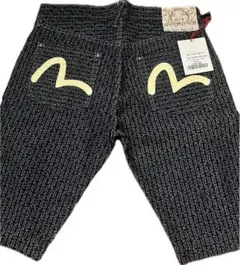 EVISU 2001 32 チェックハーフパンツ 白カモメ 半ズボン ショーツ