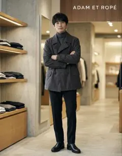 アダムエロペ ADAM ET ROPE ブラックPコート40 コットン中綿