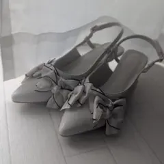 LENA ホワイト リボン パンプスのサムネイル