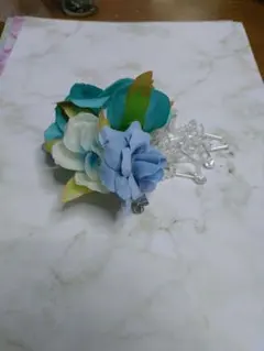 ブルーローズコサージュ