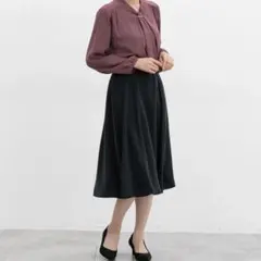 Honeys GLACIER スカート 紺　ネイビー　オフィス　膝丈　きれいめ