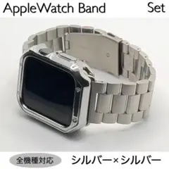 S銀@★アップルウォッチ　ステンレスベルト Apple Watchバンド
