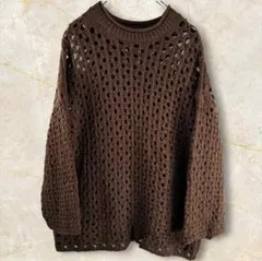 LADY LUCK LUCA 綿ニットセーター 五分袖　ブラウン