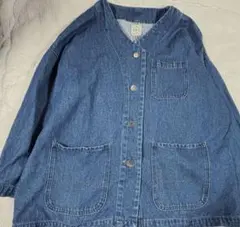 デニムジャケットノーカラー