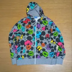 ミッキーマウス柄 フルジップパーカー LLサイズ