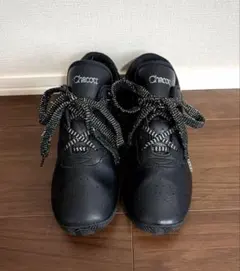 Chacot 댄스 슈즈 레이스업 천연 가죽 블랙 블랙 스니커즈 라메