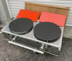 業務用 クレープ焼き器 2連 LPガス 41cm 特注ミツモト製 動作確認済みのサムネイル