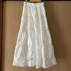 ホワイト レース ロングスカートのサムネイル