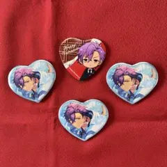 あんスタ『乙狩アドニス』　ハート形缶バッジ　4点売り！