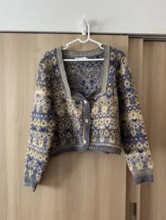 【値下げ】ZARA ザラ　カーディガン　青　黄色