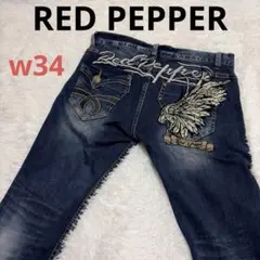Red Pepper レッドペッパーデニムジ ーパン 羽刺繍 片翼 Y2Kのサムネイル