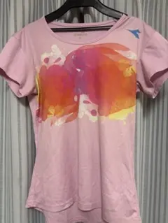 diadora テニス Tシャツ ピンク L