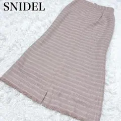 美品✨ SNIDELツイード ロングスカート ピンク M バックスリット