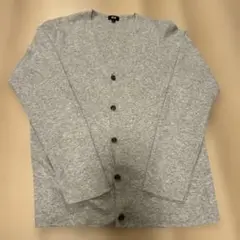 【ユニクロ】UNIQLO ミラノリブVネックカーディガン グレー 188678