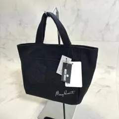 新品 マリークワント デイジー ミニトート キャンバス レザーパッチ 花柄裏地