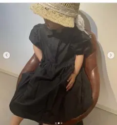 黒半袖フレアワンピース　90cm