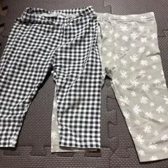 キッズ パンツ 2枚セット ギンガムチェック 花柄のサムネイル