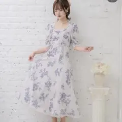 couture BY ROJITA ギャザーリボン花柄ワンピース