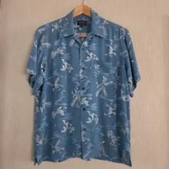 KEARNEY HOUSE　アロハシャツ　ブルー　Mサイズ　ヴィンテージ　和柄のサムネイル