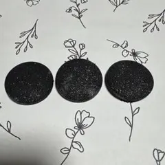 くるみボタンブラックラウンドヘアゴム3個セット　38mm 17