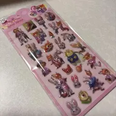 ボンボン風ドロップシール　海外製品　ディズニー　ズートピア　ピンク