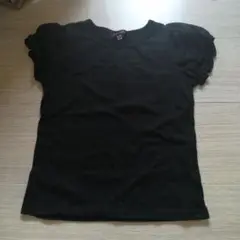 Confake 黒 フリル袖 半袖Ｔシャツ 120