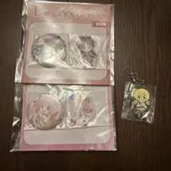 まどマギ　アニプレックスくじ　缶バッジ&ステッカーセット　まどか、京子　ラバスト