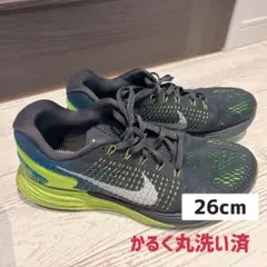 【履き潰し用にぜひ！】NIKE ランニングシューズ 26cm ブラック/グリーン