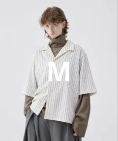 soerte ストライプクレープハイネックトップ