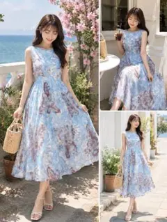 【美品】eimy istoire エイミーイストワール 花柄ロングワンピース F